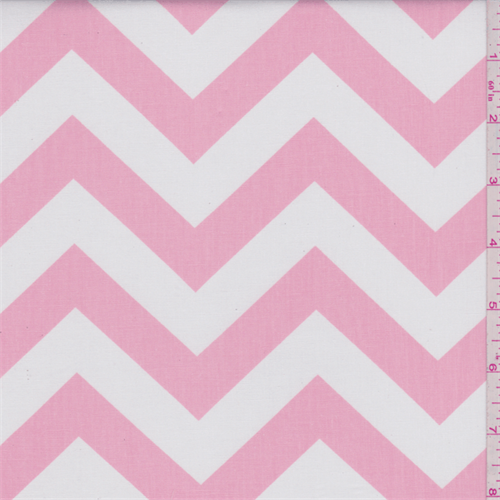 Zig Zag Coral Pink Poplin