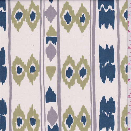 Ivory/Teal Southwest Poplin