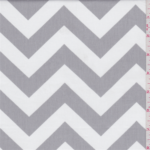 Zig Zag Grey Poplin