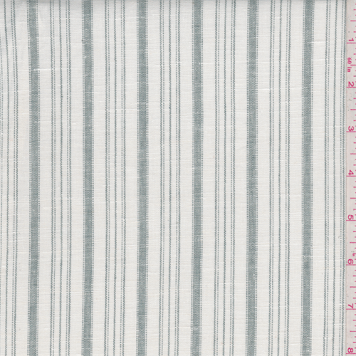 Green & White Stripe Linen