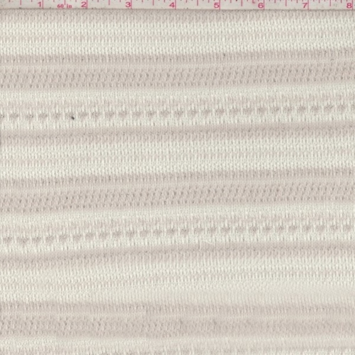 White/Pale Pink Stripe Pointelle Sweater Knit