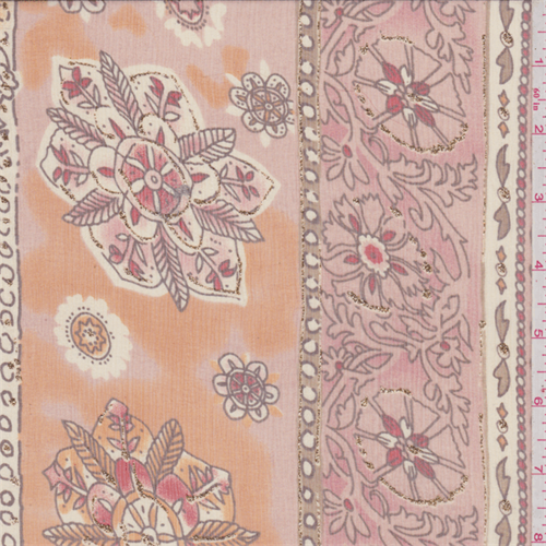 Orange Medallion Crinkled Silk Chiffon