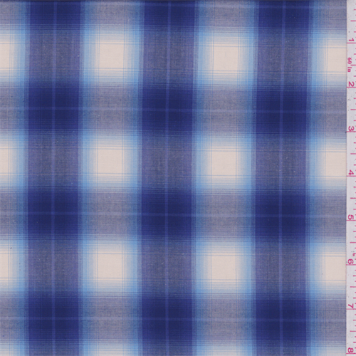 Electric Blue Multi Plaid Shirting