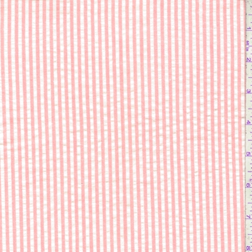 Salmon Pink/White Stripe Shirting