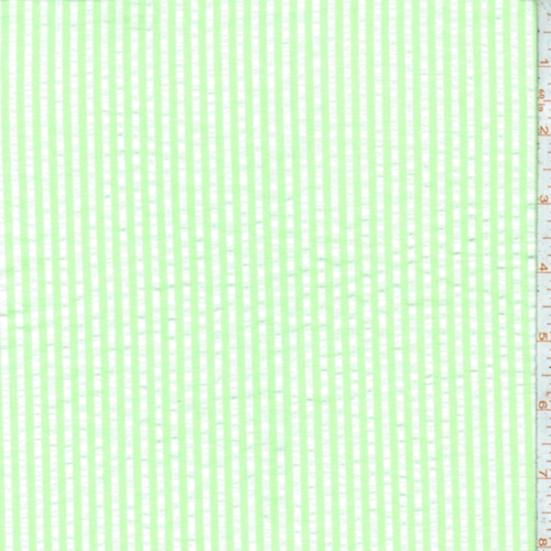 Green/White Stripe Seersucker