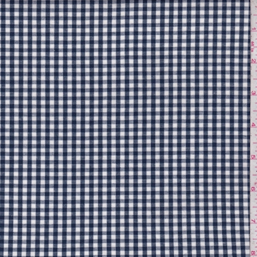 Dark Navy/White Gingham Check Cotton Shirting