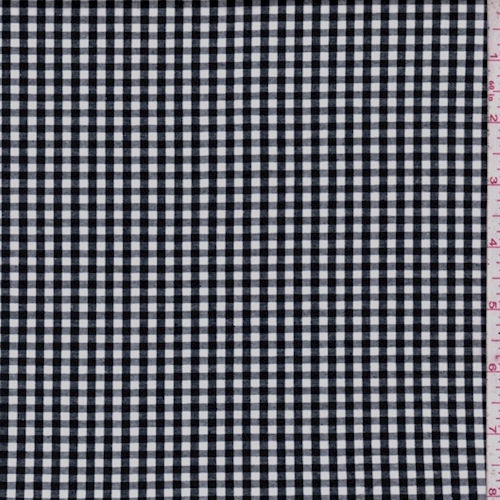 Black/White Gingham Check Cotton Shirting