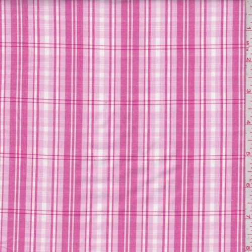 Berry Pink/White Plaid Shirting