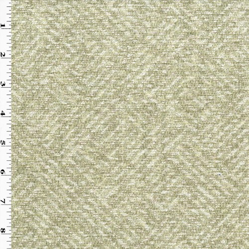 Taupe/White Abstract Patterned Chenille Decorating Fabric DFW60938
