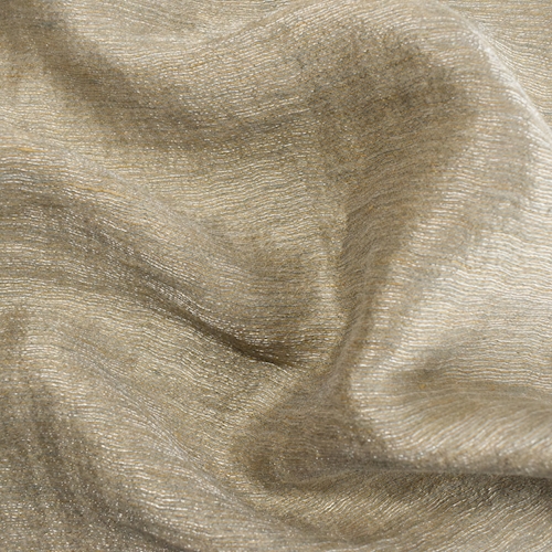 Beige/Silver Semi-Sheer Rib Slub Woven Decorating Fabric