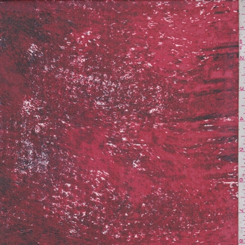 *2 1/4 YD PC--Crimson/Ruby/Black Striated Silk Chiffon