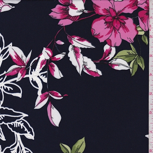 ITY Navy/Fuchsia Floral Jersey Knit