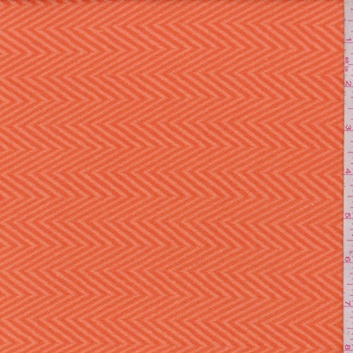 Tangerine Herringbone 2 Ply Jersey Knit
