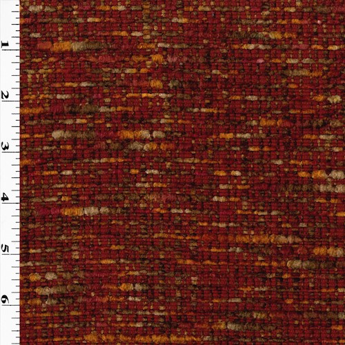 Red/Sunset/Multi Textured Chenille Jacquard Decor Fabric DFW61381