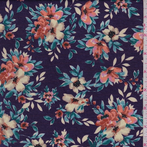 Amethyst Floral Nylon Jersey Knit