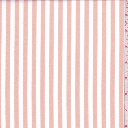 *2 1/4 YD PC--Pink Beige/White Stripe Crepe Georgette
