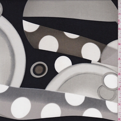 Army Green/Black Modern Dot Silk Charmeuse