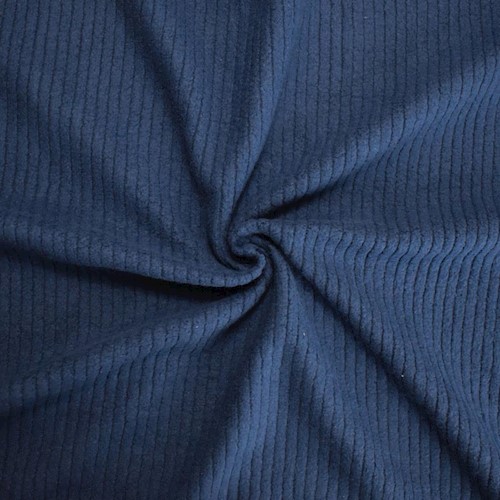 Abyss Blue Brushed Pile Striped Knit DFW11972 Fashion Fabrics