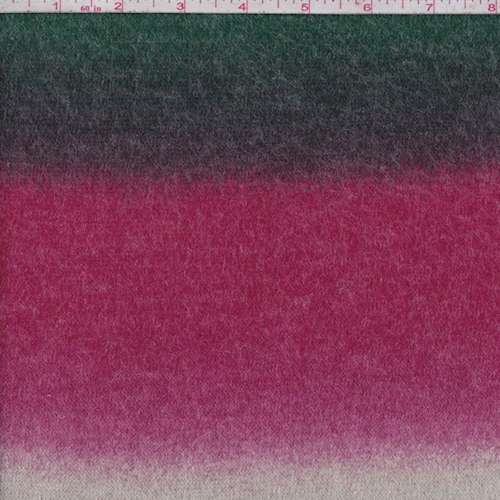Emerald/Hot Pink Shadow Stripe Wool Sweater Knit