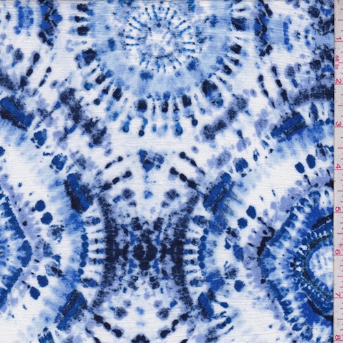 *1 1/4 YD PC--Periwinkle/Royal Batik Crepon