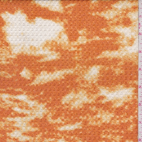 Orange/Gold Camo Print Bubble Thermal Knit