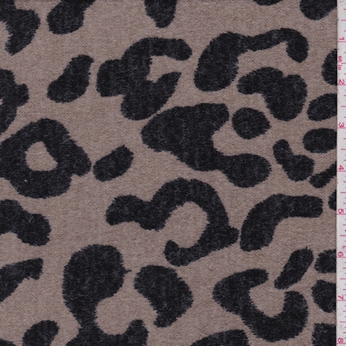 Taupe Leopard Jersey Sweater Knit