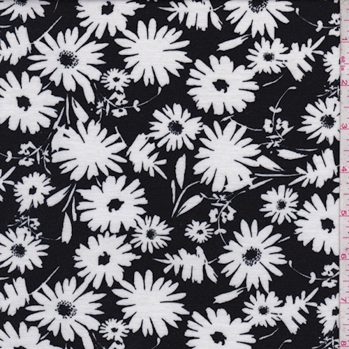 Black/White Daisy Jersey Knit