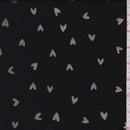 Black/Gold Heart Sweatshirt Knit