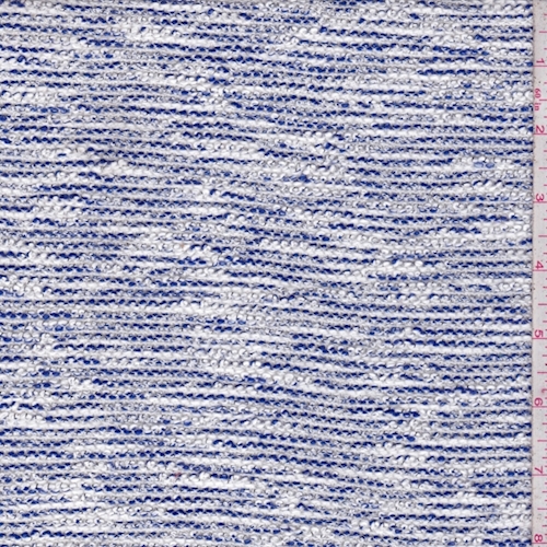 White/Sapphire Stripe Boucle Knit