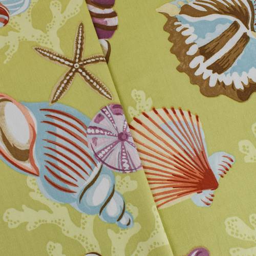 *5 1/4 YD PC--Chartreuse Green/Multi P Kaufmann Shell Print Decor Fabric