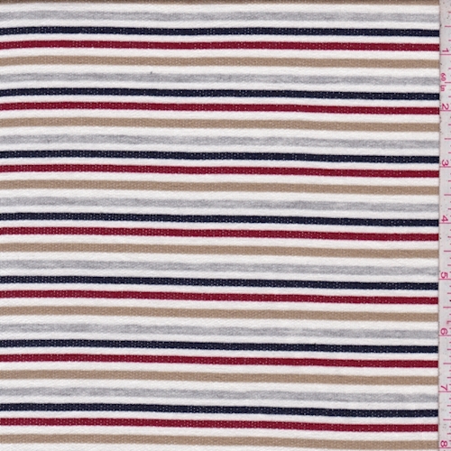 White/Camel/Black Stripe Baby French Terry Knit