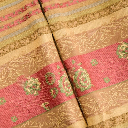 Gold/Rose/Green Multi Floral/Scroll Jacquard Decor Fabric