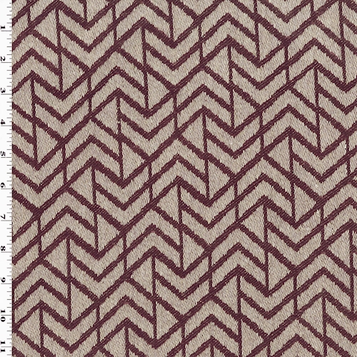 Sugar Plum/Beige Abstract Chenille Jacquard Decor Fabric