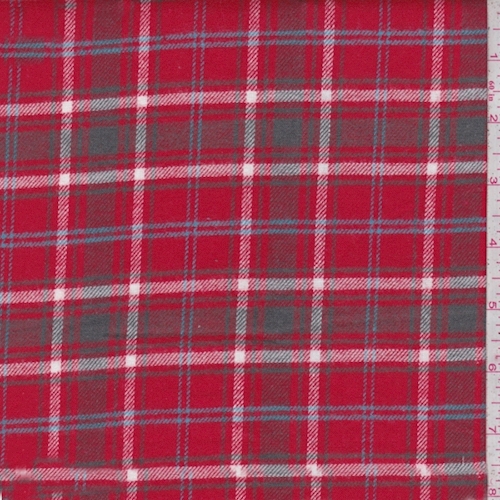 Cherry Red/Nickel Plaid Flannel