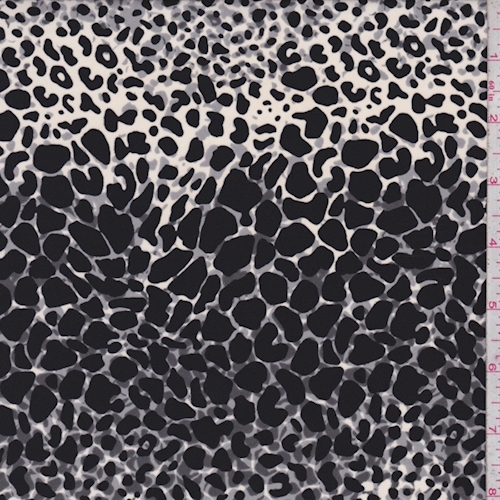 Cream/Granite/Black Animal Print Crepe Georgette