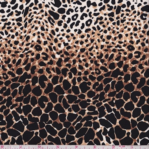 Camel/Beige/Black Animal Print Crepe Georgette