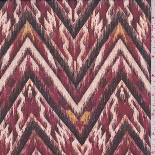Cranberry/Black Flamestitch Chiffon