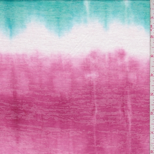 Fuchsia/Aqua/Pink Tie Dye Burnout Jersey Knit