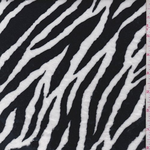 Black/White Zebra Print Minky Fleece Knit