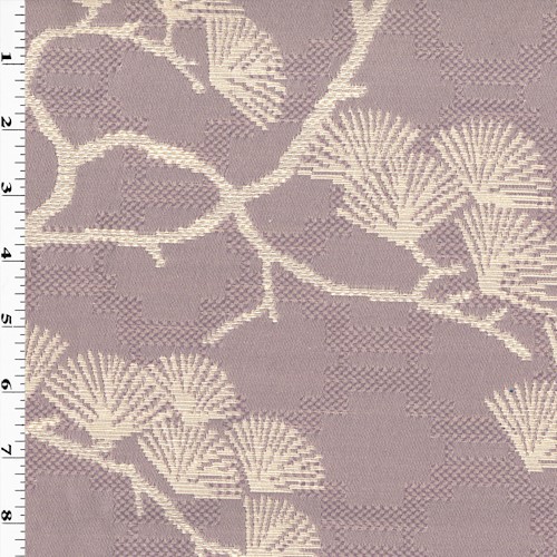 Mauve Purple/White Leaf Branch Jacquard Home Decorating Fabric DFW61175