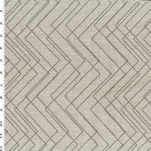 Frappe Brown Abstract Chevron Chenille Damask Decor Fabric