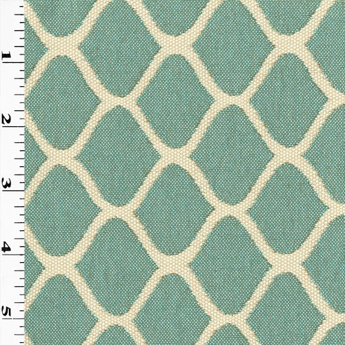 Pastel Teal/Ivory Ogee Damask Home Decorating Fabric DFW61588
