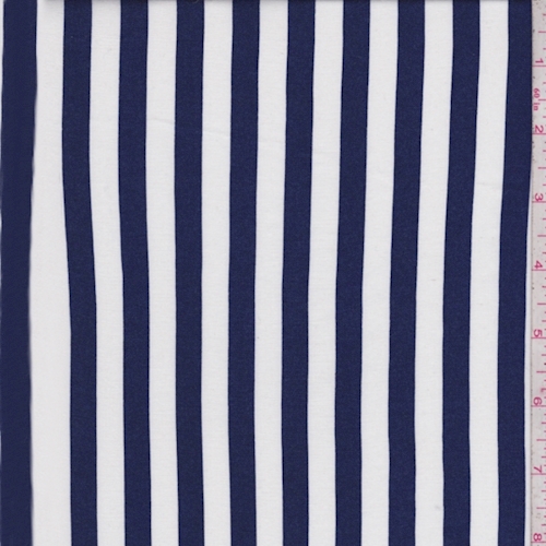 Indigo/White Stripe Rayon Challis