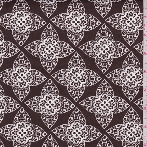 Espresso/White "Impressions" Home Decorating Fabric