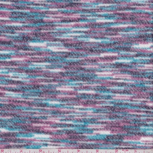 Aqua/Plum Static French Terry Sweater Knit