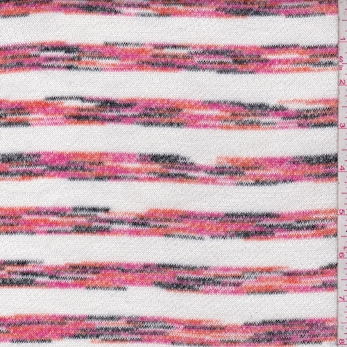 White/Pink/Orange Static French Terry Sweater Knit