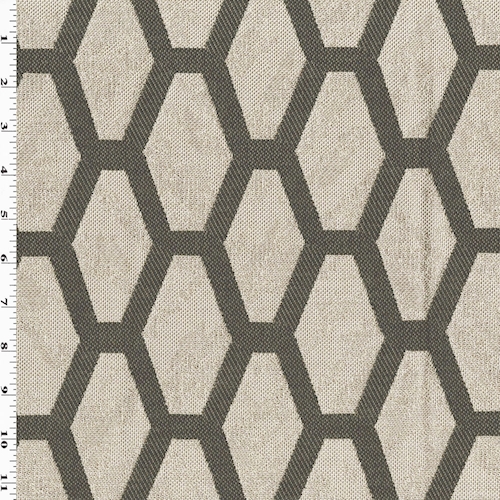 Taupe/Brown Hexagon Double Jacquard Decorating Fabric