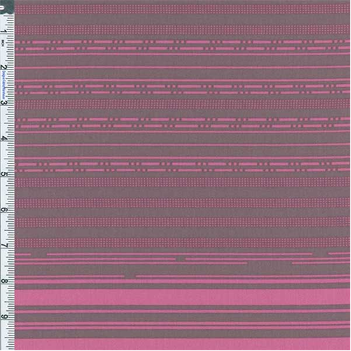 Grey/Pink Stripe Decor Cotton Twill