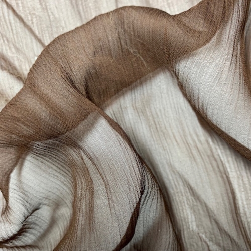 Burnt Brown Silk Crinkle Chiffon