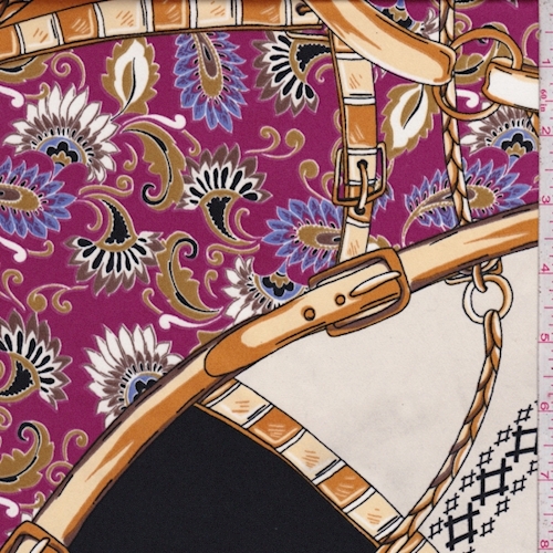 Black/Fuchsia Tassel Satin Charmeuse
